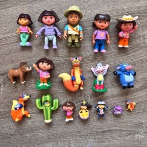 Vintage Dora The Explorer Go Diego Go Characters Toy Lot